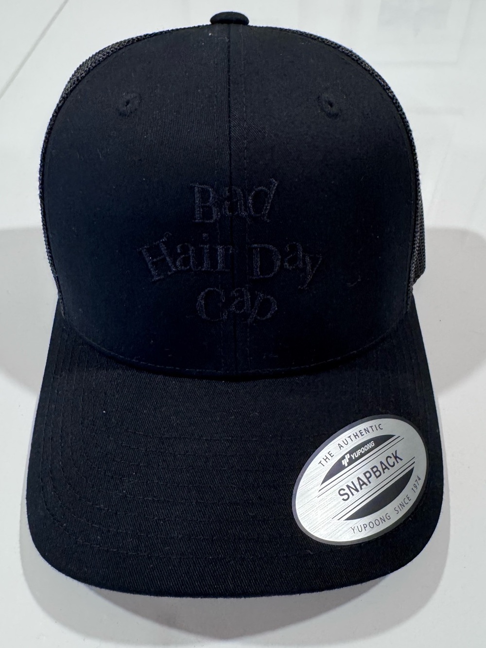 The Classic Black "Bad Hair Day" Embroidered Snapback Hat